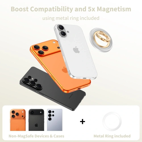 Uchwyt magnetyczny na palec Tech-Protect MMR700 Lamano Magnetic MagSafe Phone Ring Titanium/gold