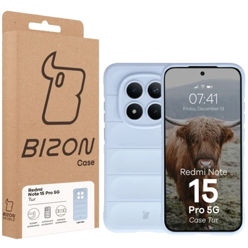 Pancerne etui Bizon Case Tur do Xiaomi Redmi Note 15 Pro 5G jasnoniebieskie