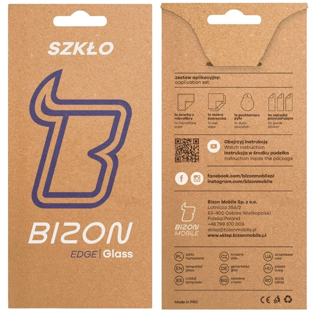Szkło hartowane Bizon Glass Edge 2 do Motorola Moto G57 Power / G67 Power czarna ramka