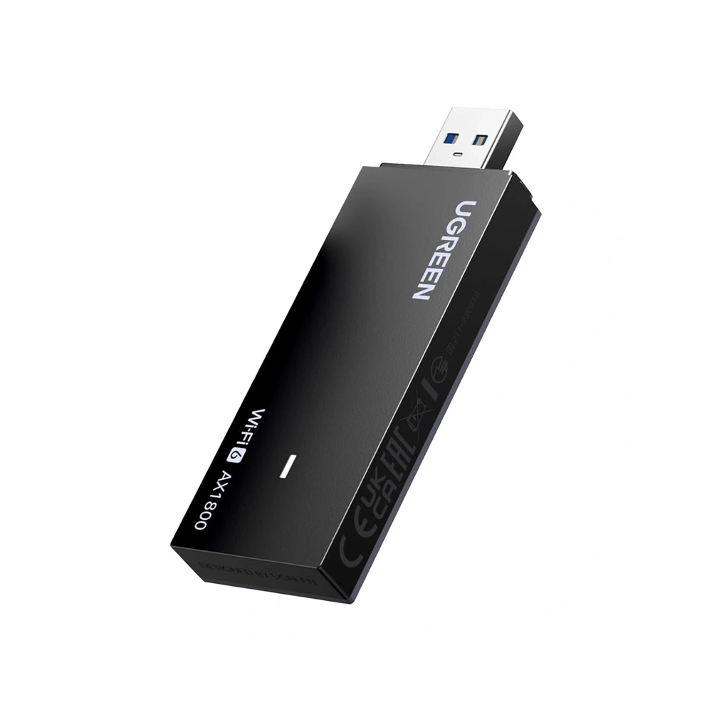 Karta sieciowa USB UGREEN CM499 Wi-Fi 6 1800 Mb/s 2.4 + 5 GHz (czarna)