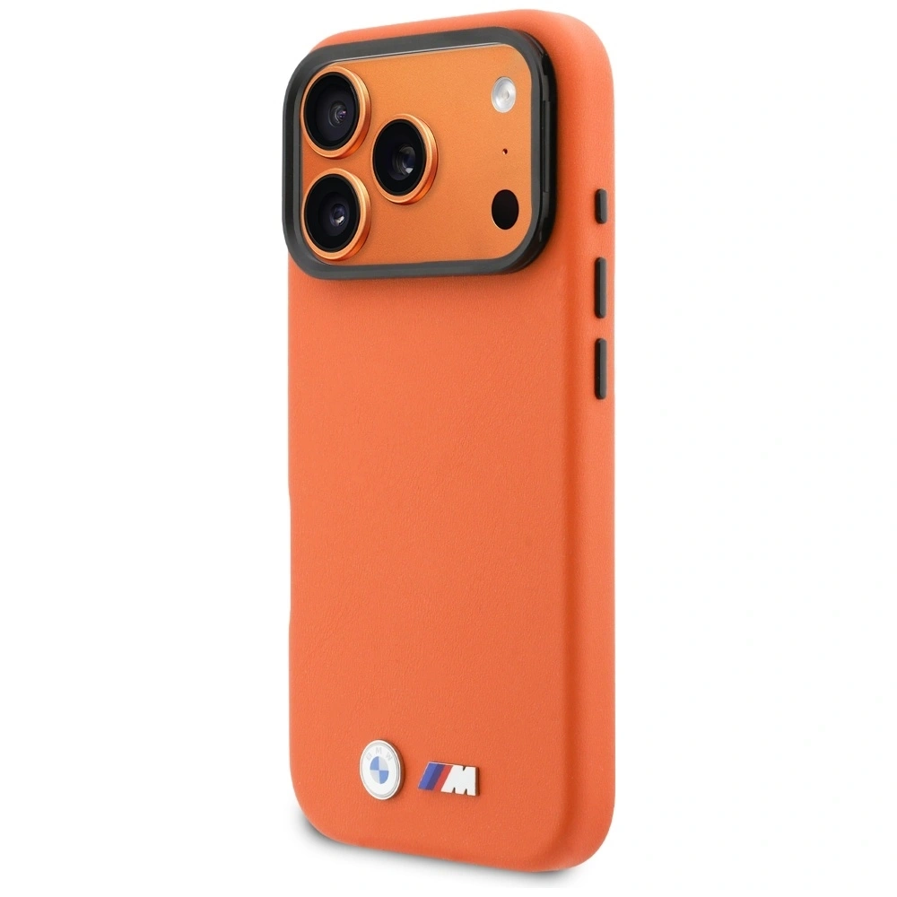 Etui BMW M Metal Logo MagSafe do Apple iPhone 17 Pro Max pomarańczowy