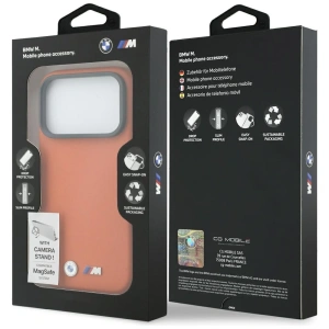 Etui BMW M Metal Logo MagSafe do Apple iPhone 17 Pro Max pomarańczowy