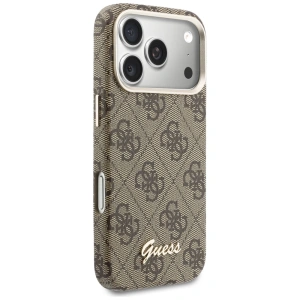 Etui Guess 4G Script MagSafe do Apple iPhone 17 Pro Max brązowy