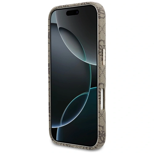 Etui Guess 4G Script MagSafe do Apple iPhone 17 Pro Max brązowy