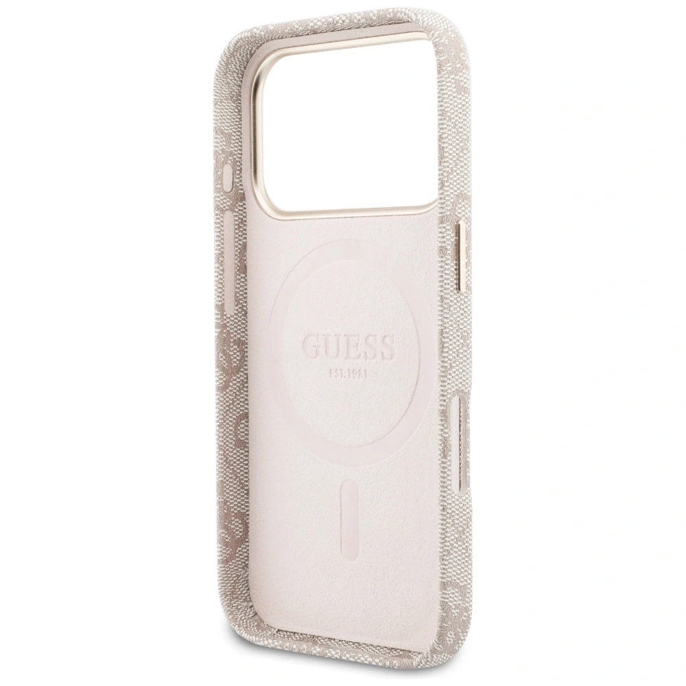 Etui Guess 4G Script MagSafe do Apple iPhone 17 Pro Max różowy