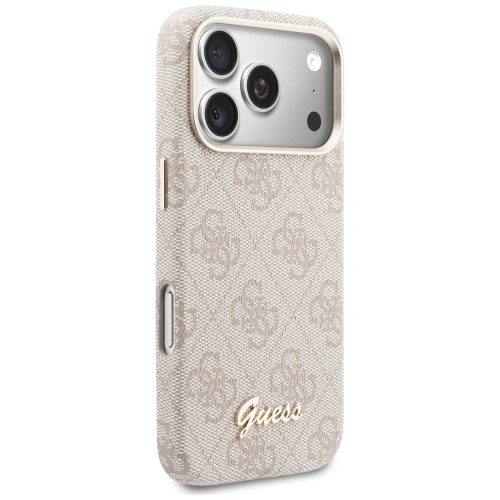 Etui Guess 4G Script MagSafe do Apple iPhone 17 Pro różowy