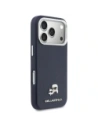 Etui Karl Lagerfeld Karl & Choupette Head Pins Saffiano MagSafe do Apple iPhone 17 Pro Max niebieski