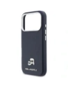 Etui Karl Lagerfeld Karl & Choupette Head Pins Saffiano MagSafe do Apple iPhone 17 Pro Max niebieski