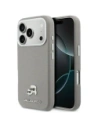 Etui Karl Lagerfeld Karl & Choupette Head Pins Saffiano MagSafe do Apple iPhone 17 Pro Max szary
