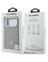 Etui Karl Lagerfeld Karl & Choupette Head Pins Saffiano MagSafe do Apple iPhone 17 Pro Max szary