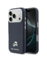 Etui Karl Lagerfeld Karl & Choupette Head Pins Saffiano MagSafe do Apple iPhone 17 Pro niebieski
