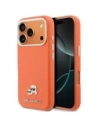 Etui Karl Lagerfeld Karl & Choupette Head Pins Saffiano MagSafe do Apple iPhone 17 Pro pomarańczowy