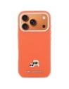 Etui Karl Lagerfeld Karl & Choupette Head Pins Saffiano MagSafe do Apple iPhone 17 Pro pomarańczowy