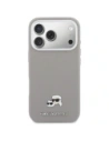 Etui Karl Lagerfeld Karl & Choupette Head Pins Saffiano MagSafe do Apple iPhone 17 Pro szary