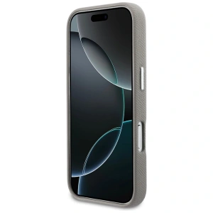 Etui Karl Lagerfeld Karl & Choupette Head Pins Saffiano MagSafe do Apple iPhone 17 Pro szary