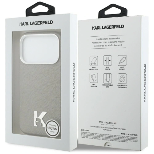 Etui Karl Lagerfeld Karl Head Logo MagSafe do Apple iPhone 17 Pro Max szary