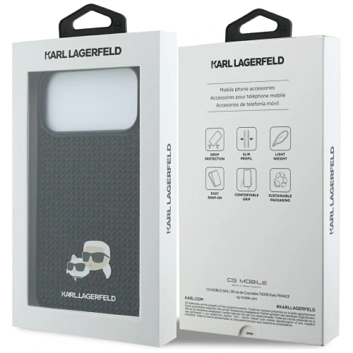 Etui Karl Lagerfeld Rhinestones Karl&Choupette Pin do Apple iPhone 17 Pro Max czarny