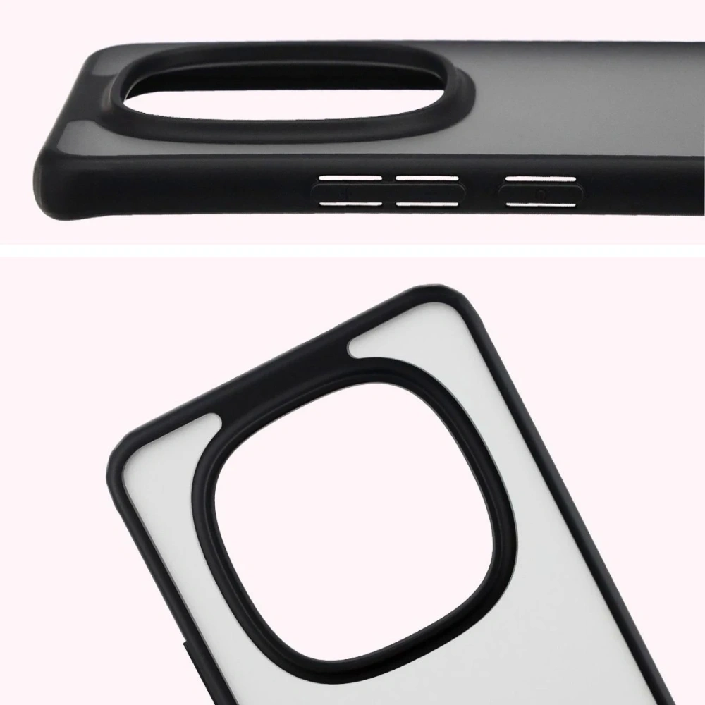 Etui Bizon Case Angelo do Xiaomi Redmi Note 15 / POCO M8 5G przydymione z czarną ramką