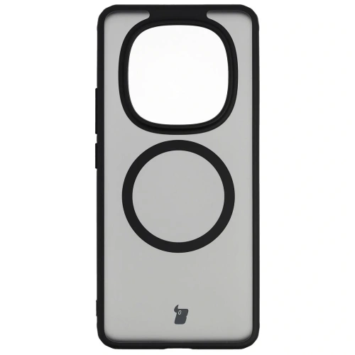 Etui z pierścieniem magnetycznym Bizon Case MatteO do Xiaomi Redmi Note 15 / POCO M8 5G przydymione-czarne