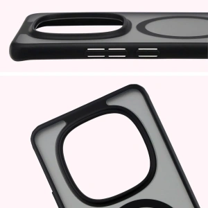 Etui z pierścieniem magnetycznym Bizon Case MatteO do Xiaomi Redmi Note 15 / POCO M8 5G przydymione-czarne