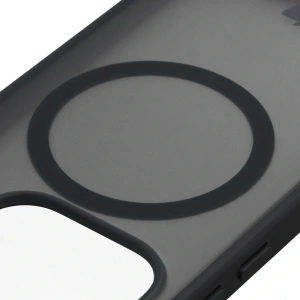 Etui z pierścieniem magnetycznym Bizon Case MatteO do Xiaomi 17 przydymione-czarne