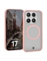 Etui z pierścieniem magnetycznym Bizon Case MatteO do Xiaomi 17 przydymione-jasnoróżowe