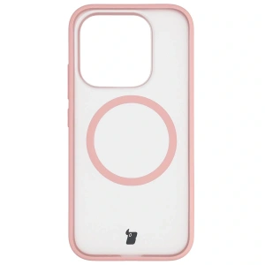 Etui z pierścieniem magnetycznym Bizon Case MatteO do Xiaomi 17 przydymione-jasnoróżowe