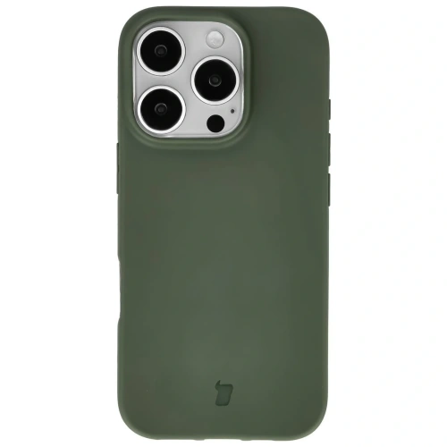 Etui z recyklingu Bizon Case ReLeaf do Apple iPhone 16 Pro ciemnozielone