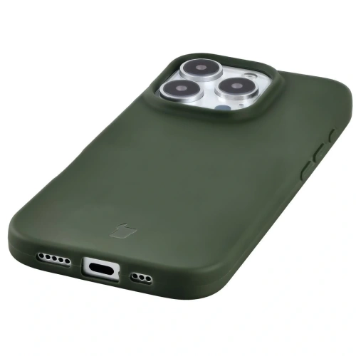 Etui z recyklingu Bizon Case ReLeaf do Apple iPhone 16 Pro ciemnozielone