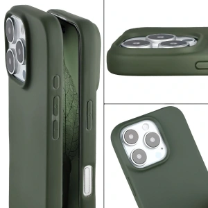 Etui z recyklingu Bizon Case ReLeaf do Apple iPhone 16 Pro ciemnozielone