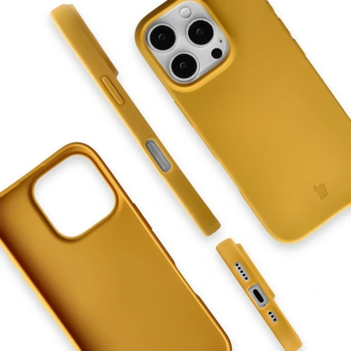 Etui z recyklingu Bizon Case ReLeaf do Apple iPhone 16 Pro ciemnożółte