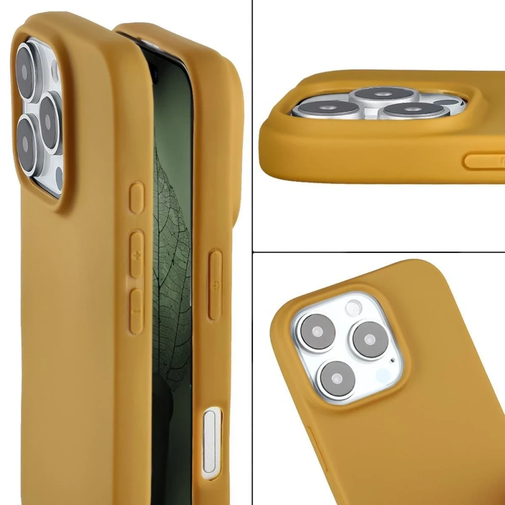 Etui z recyklingu Bizon Case ReLeaf do Apple iPhone 16 Pro ciemnożółte