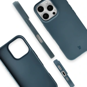 Etui z recyklingu Bizon Case ReLeaf do Apple iPhone 16 Pro ciemnoniebieskie