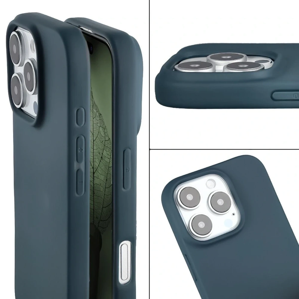 Etui z recyklingu Bizon Case ReLeaf do Apple iPhone 16 Pro ciemnoniebieskie