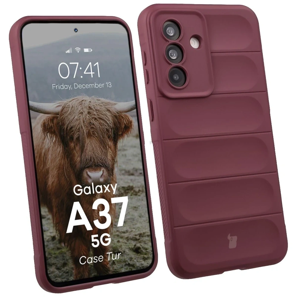 Pancerne etui Bizon Case Tur do Samsung Galaxy A37 5G burgundowe
