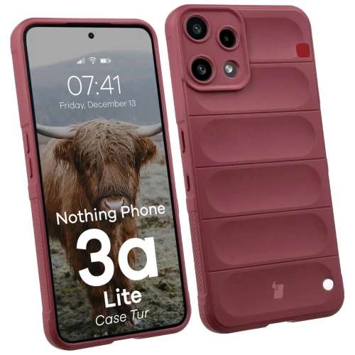 Pancerne etui Bizon Case Tur do Nothing Phone (3a) Lite burgundowe