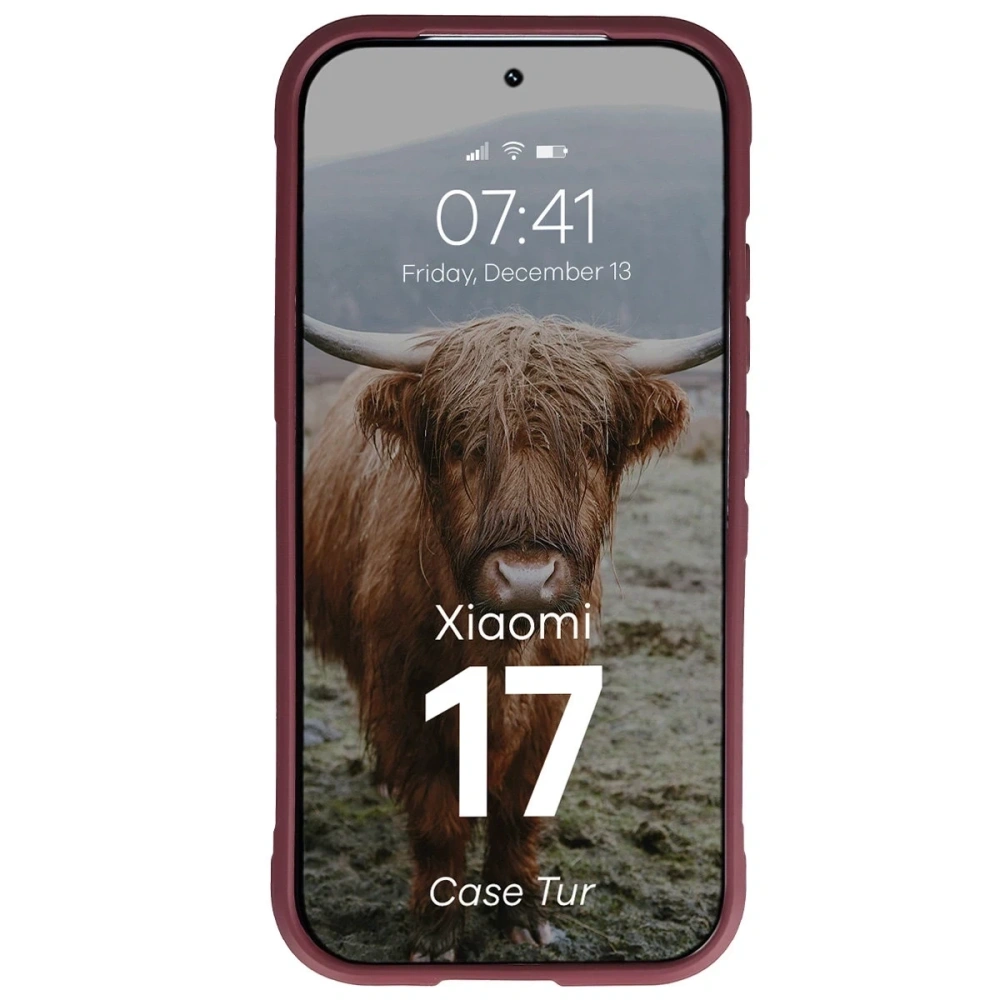 Pancerne etui Bizon Case Tur do Xiaomi 17 burgundowe