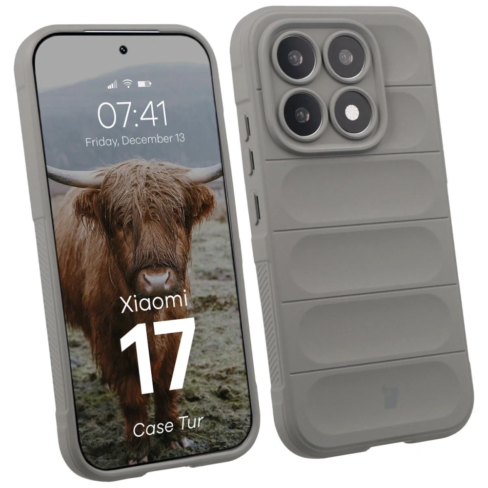 Pancerne etui Bizon Case Tur do Xiaomi 17 jasnoszare