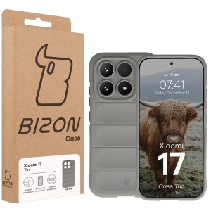 Pancerne etui Bizon Case Tur do Xiaomi 17 jasnoszare