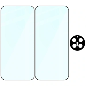 2x Szkło + szybka na aparat Bizon Edge Pack do Vivo X300 Pro