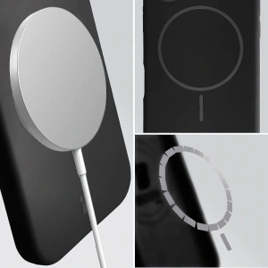 Silikonowe etui z pierścieniem magnetycznym Bizon Soft Case Magnetic do Xiaomi 17 czarne