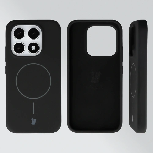 Silikonowe etui z pierścieniem magnetycznym Bizon Soft Case Magnetic do Xiaomi 17 czarne