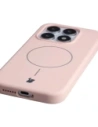 Silikonowe etui z pierścieniem magnetycznym Bizon Soft Case Magnetic do Xiaomi 17 jasnoróżowe