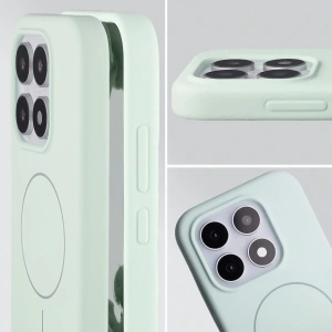 Silikonowe etui z pierścieniem magnetycznym Bizon Soft Case Magnetic do Xiaomi 17 pistacjowe