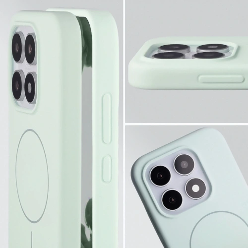 Silikonowe etui z pierścieniem magnetycznym Bizon Soft Case Magnetic do Xiaomi 17 pistacjowe
