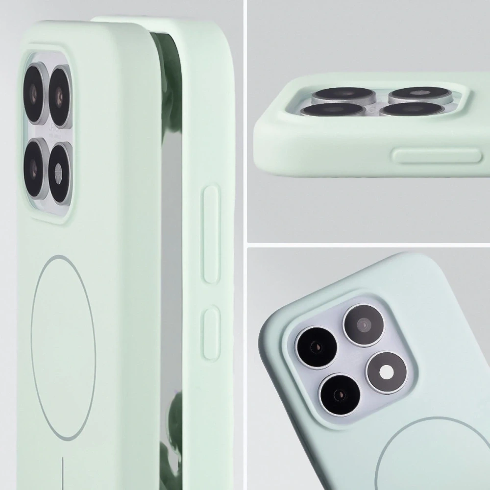 Silikonowe etui z pierścieniem magnetycznym Bizon Soft Case Magnetic do Xiaomi 17 pistacjowe