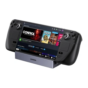Stacja dokująca UGREEN CM800 6w1 do konsol przenośnych Steam Deck / Asus ROG Ally USB-C do HDMI 4K 120Hz 2x USB USB-C RJ45 (szara)