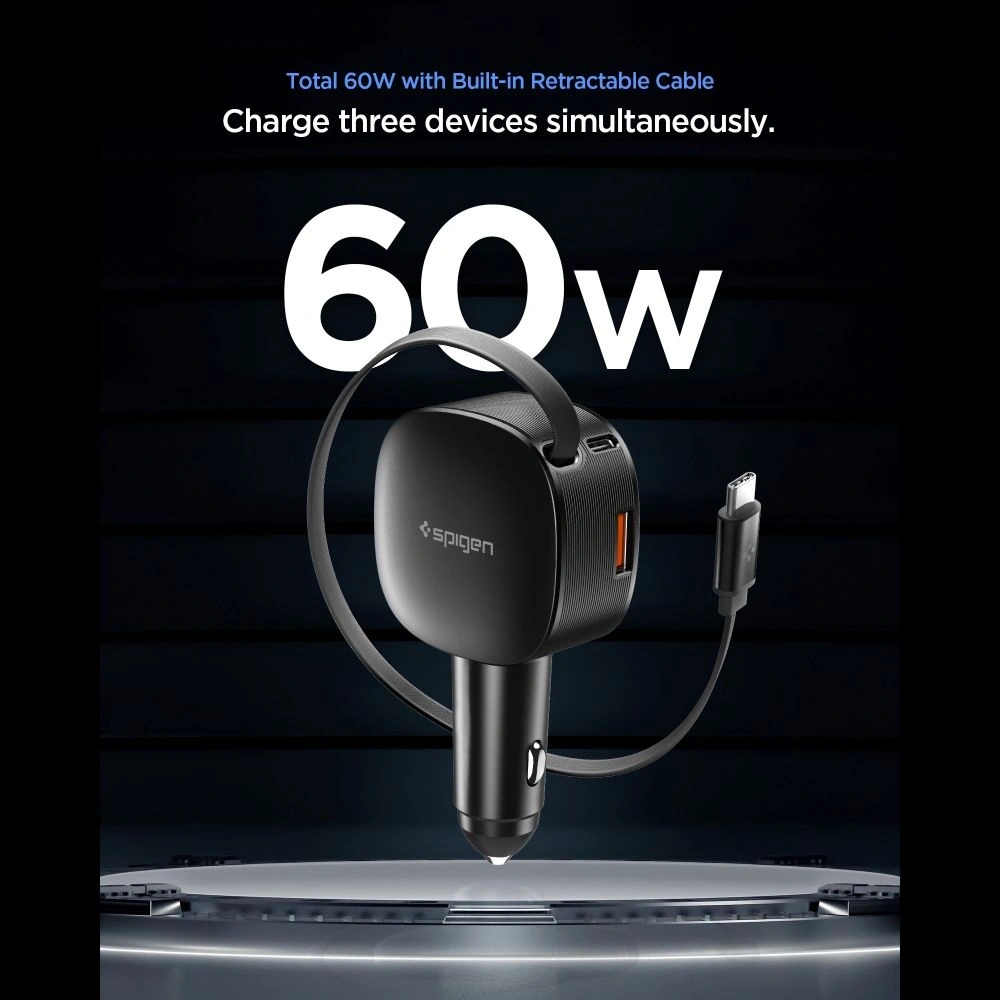 Ładowarka samochodowa Spigen EV603VT Essentail Car Charger 60W Black
