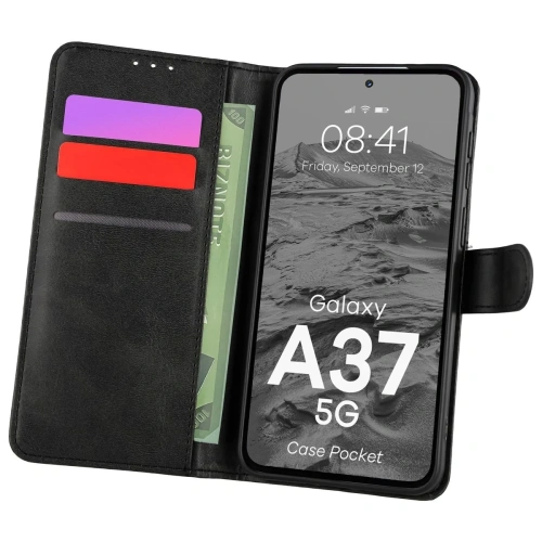 Etui z klapką Bizon Case Pocket do Samsung Galaxy A37 5G czarne