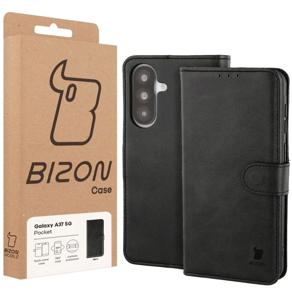 Etui z klapką Bizon Case Pocket do Samsung Galaxy A37 5G czarne